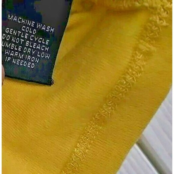 Lauren Ralph RL Ladies Top Bright Yellow Gold Shoulder Buttons Pullover Large - Picture 6 of 9